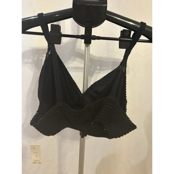 NWT Anthropologie Women's Black Crochet Top Size M - Picture 2 of 6